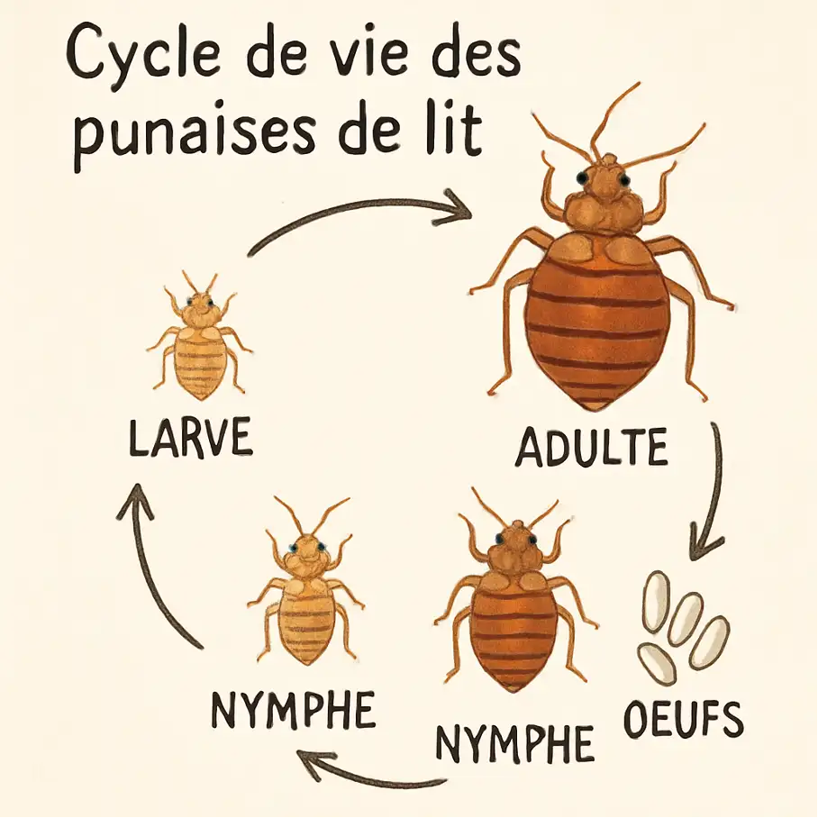 Cycle de vie des punaises de lit