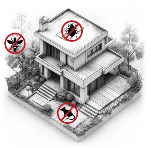 Technicien Nuisi'Guard protégeant une maison contre les rats, guêpes, frelons et punaises de lit à Lyon